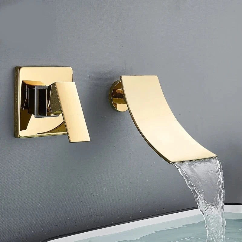 Mitigeur Lavabo Mural Cascade Flux Large Vasque Dégagée – Solvane