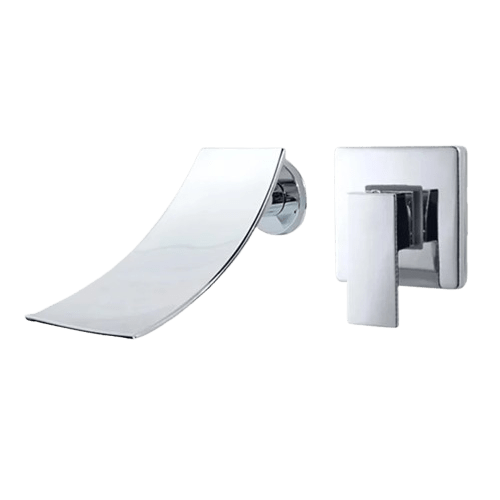 Mitigeur Lavabo Mural Cascade Flux Large Vasque Dégagée – Solvane