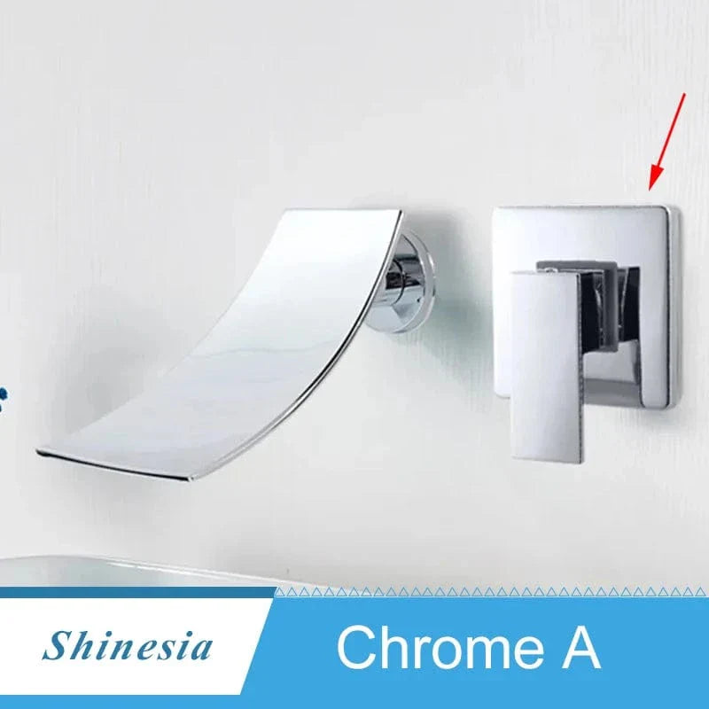 Mitigeur Lavabo Mural Cascade Flux Large Vasque Dégagée – Solvane