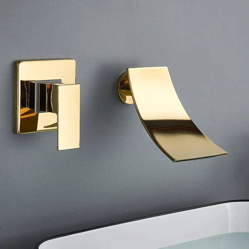 Mitigeur Lavabo Mural Cascade Flux Large Vasque Dégagée – Solvane