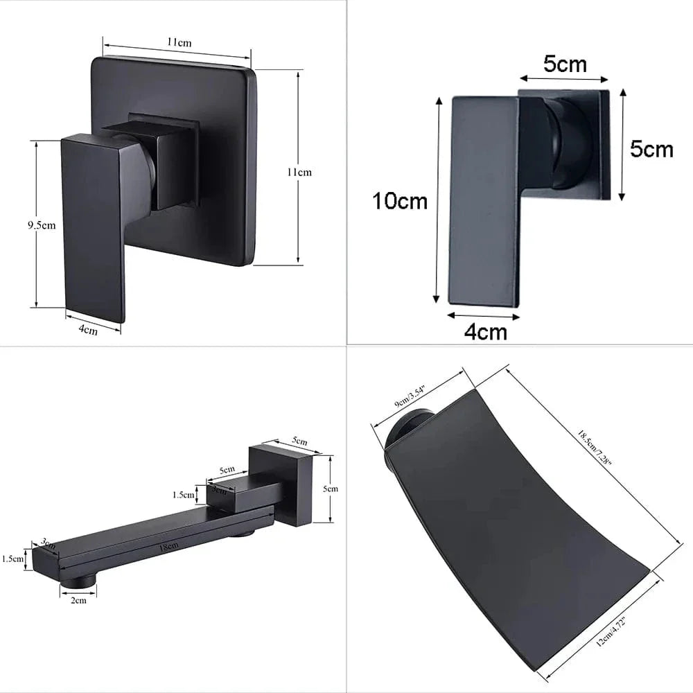 Mitigeur Lavabo Mural Cascade Flux Large Vasque Dégagée – Solvane