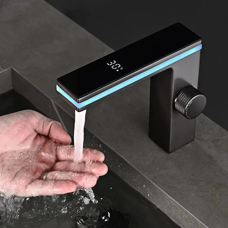 Mitigeur Lavabo Thermostatique Affichage LED Température Maîtrisée – Thermya