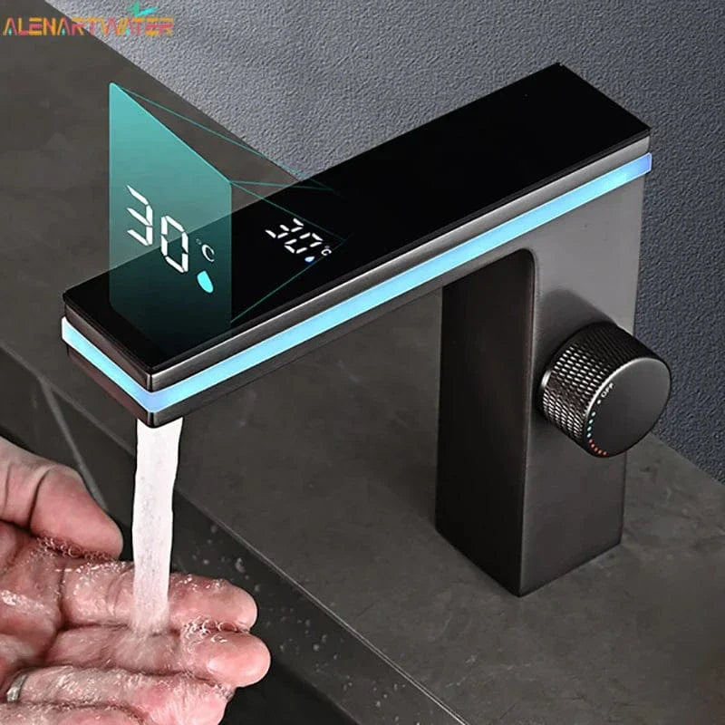 Mitigeur Lavabo Thermostatique Affichage LED Température Maîtrisée – Thermya