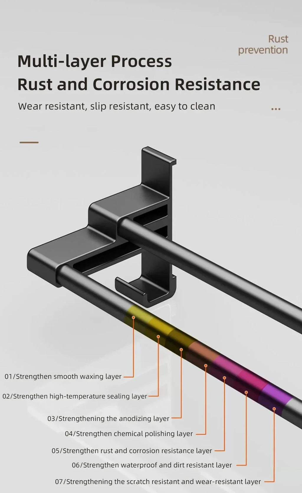 Porte-Serviettes Aluminium Adhésif Sans Perçage Pose Immédiate – Linora