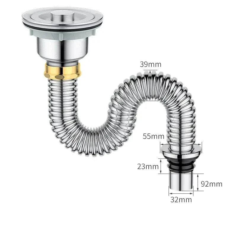 Siphon Cuisine Inox Évacuation Fiable Anti-Bouchon – Silka