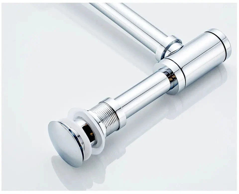 Siphon Lavabo Chromé Évacuation Discrète Vasque à Poser – Silka