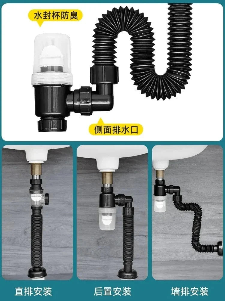 Siphon Universel Évier Extensible Anti-Odeurs Montage Facile – Silka