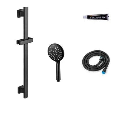 Support Pommeau de Douche Noir Inox Fixation Solide – Pluvia
