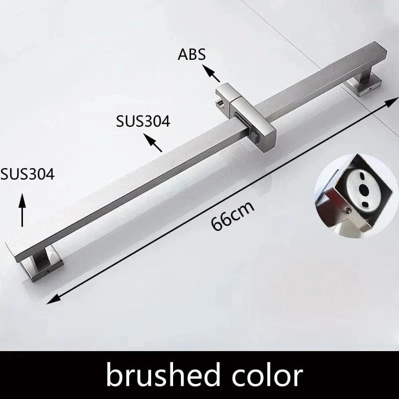 Support Pommeau de Douche Noir Inox Fixation Solide – Pluvia