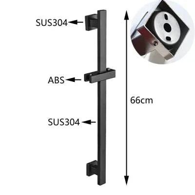 Support Pommeau de Douche Noir Inox Fixation Solide – Pluvia