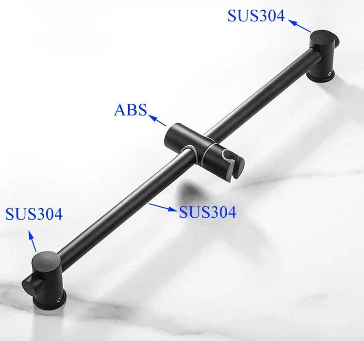 Support Pommeau de Douche Noir Inox Fixation Solide – Pluvia