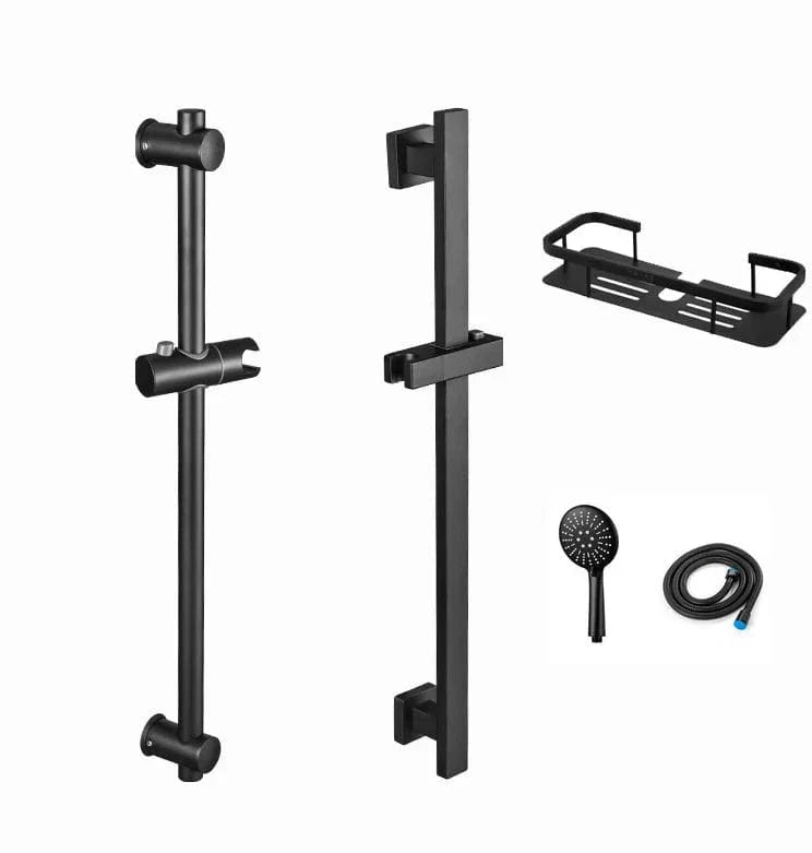 Support Pommeau de Douche Noir Inox Fixation Solide – Pluvia