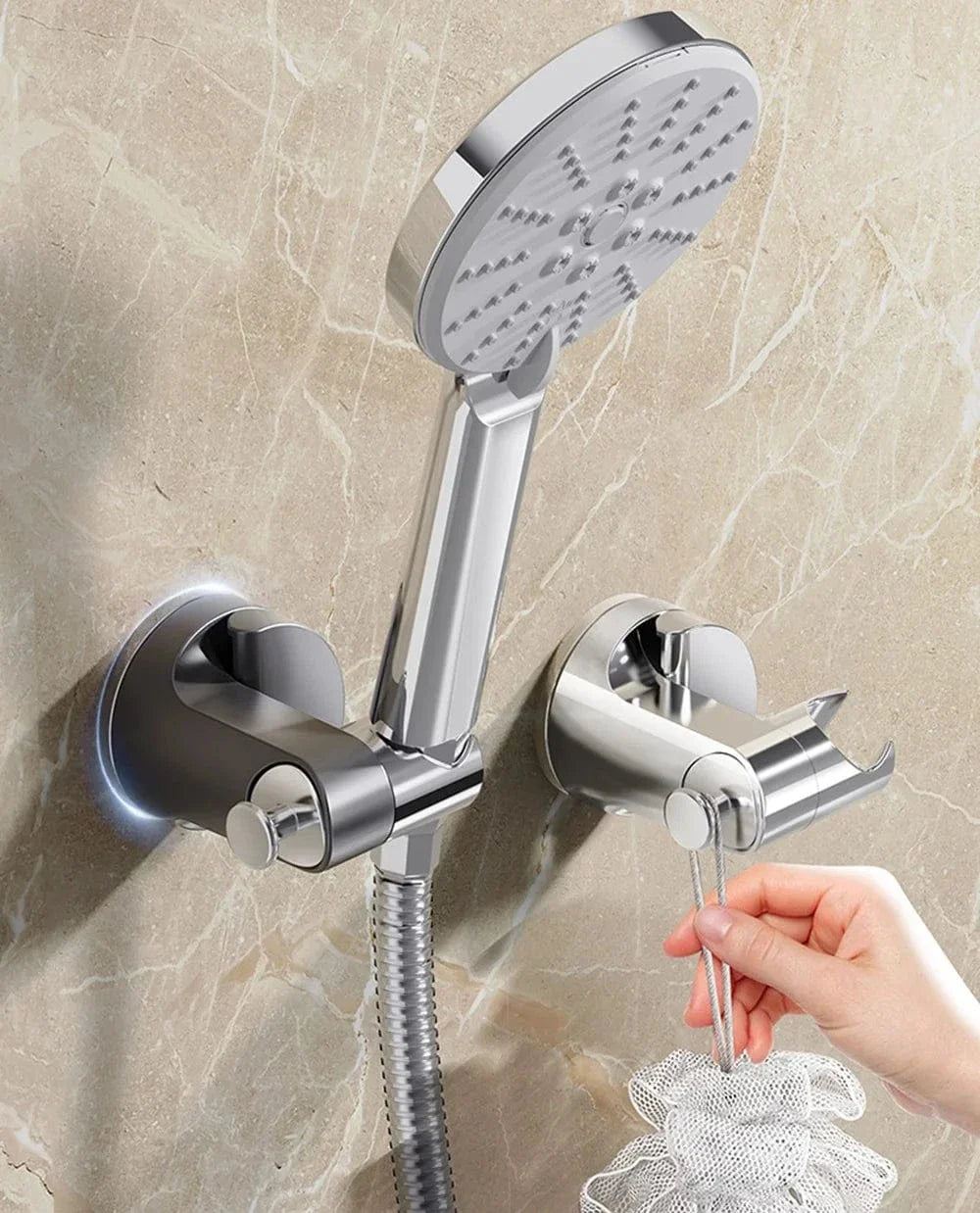 Support Pommeau de Douche Ventouse 360° Ajustable Auto-Adhésif – Pluvia