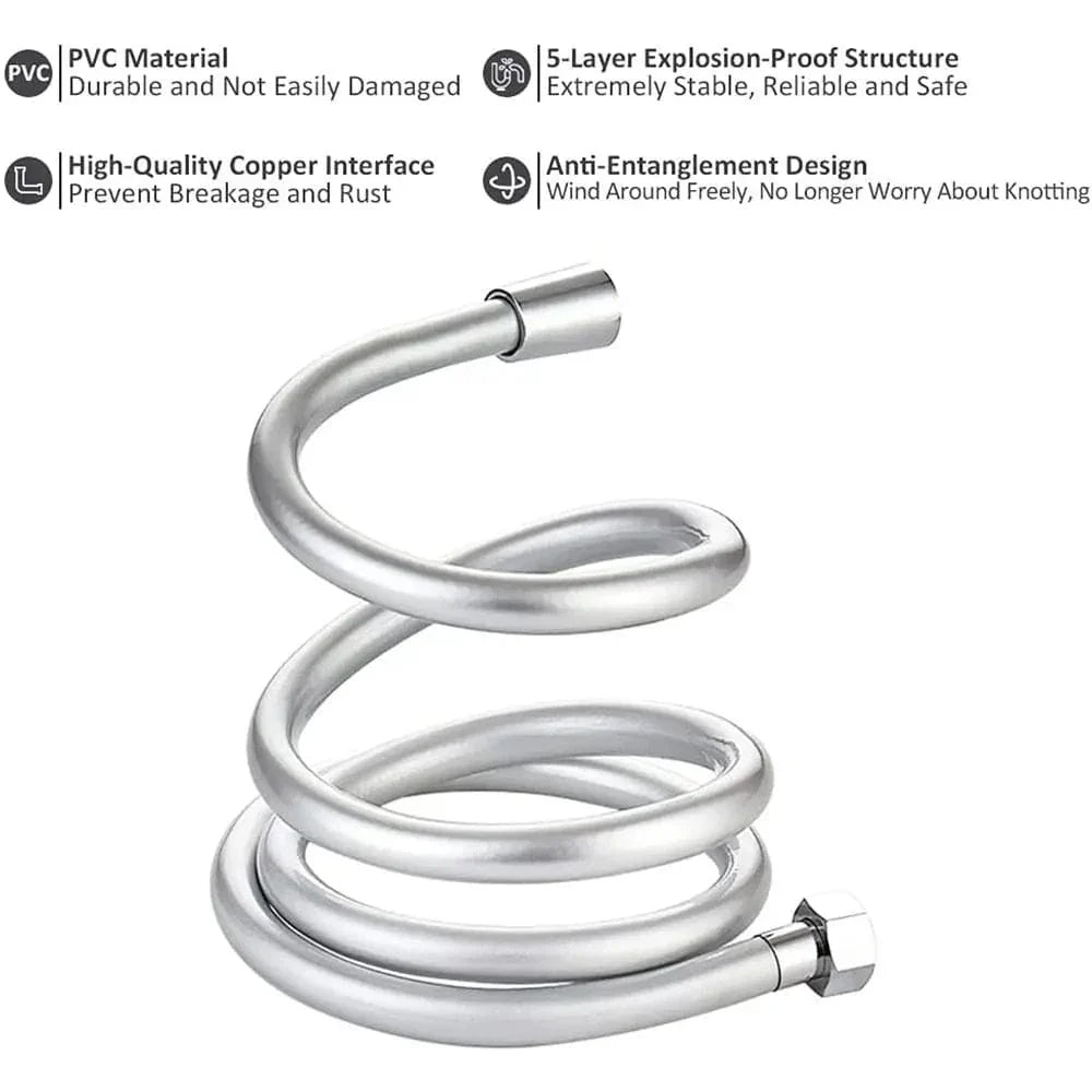 Tuyau Pommeau de Douche PVC Résistant Compatible Toutes Marques – Pluvia